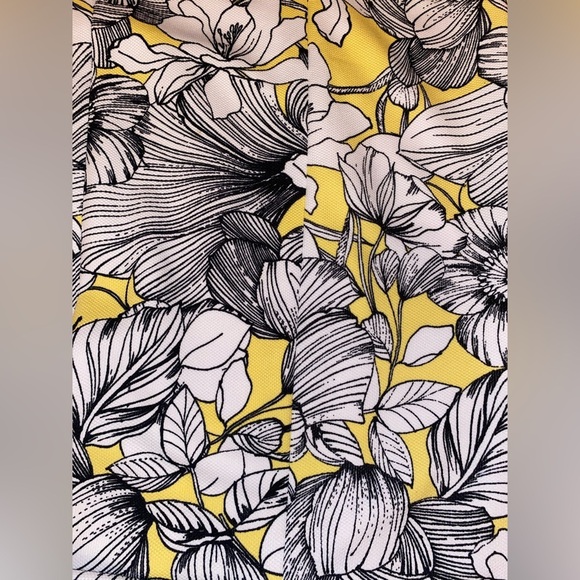 Pappagallo Sheath Midi Dress Yellow Black Size 6 - Picture 6 of 11